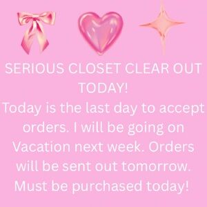 SALE - VACATION STARTING NEXT WEEK